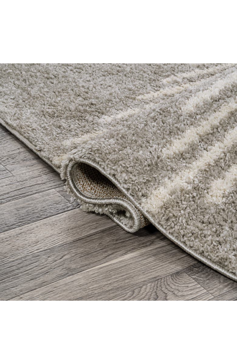 JONATHAN Y Elm Diamond Stripe Geometric Shag Area Rug, Alternate, color, Gray/Ivory