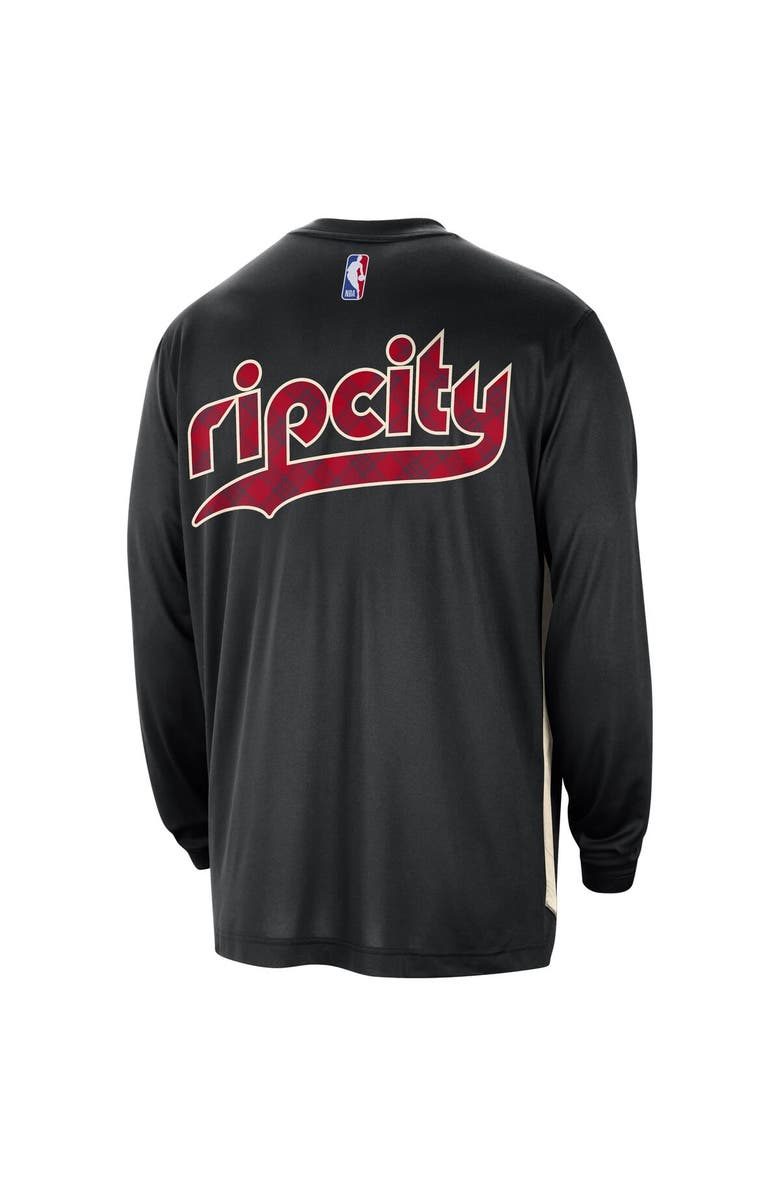 Nike Men's Nike Black Portland Trail Blazers 2023/24 City Edition Authentic Pregame Performance Long Sleeve Shooting T-Shirt, Alternate, color, 