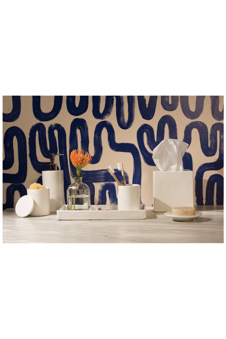 Cordoba Ceramic Tissue Box Cover, Alternate, color, WHITE BURLAP
