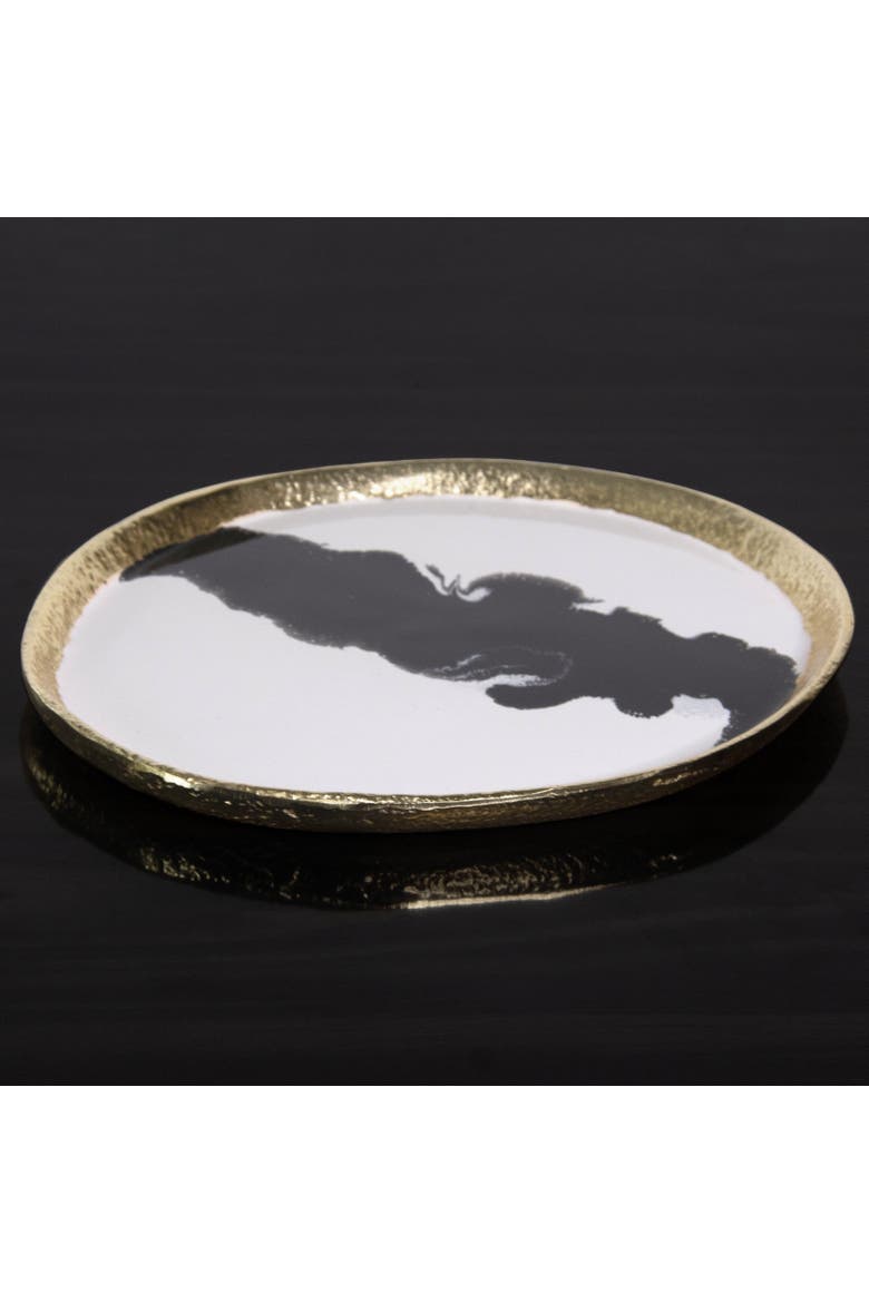 Bianco Nero Platter, Alternate, color, White