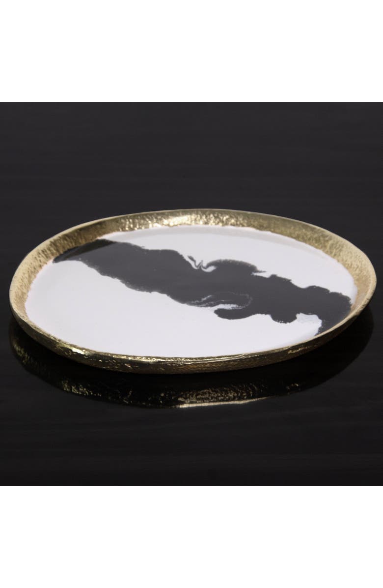 Lunares Bianco Nero Platter, Alternate, color, White