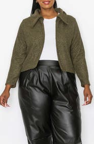 L I V D Erica Faux Shearling Crop Jacket