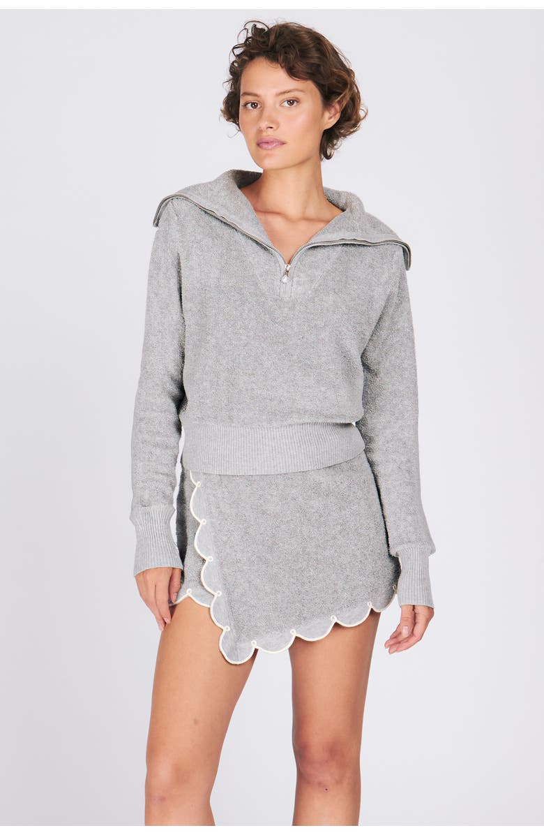 RACHEL ANTONOFF Nico Half-Zip, Alternate, color, Grey