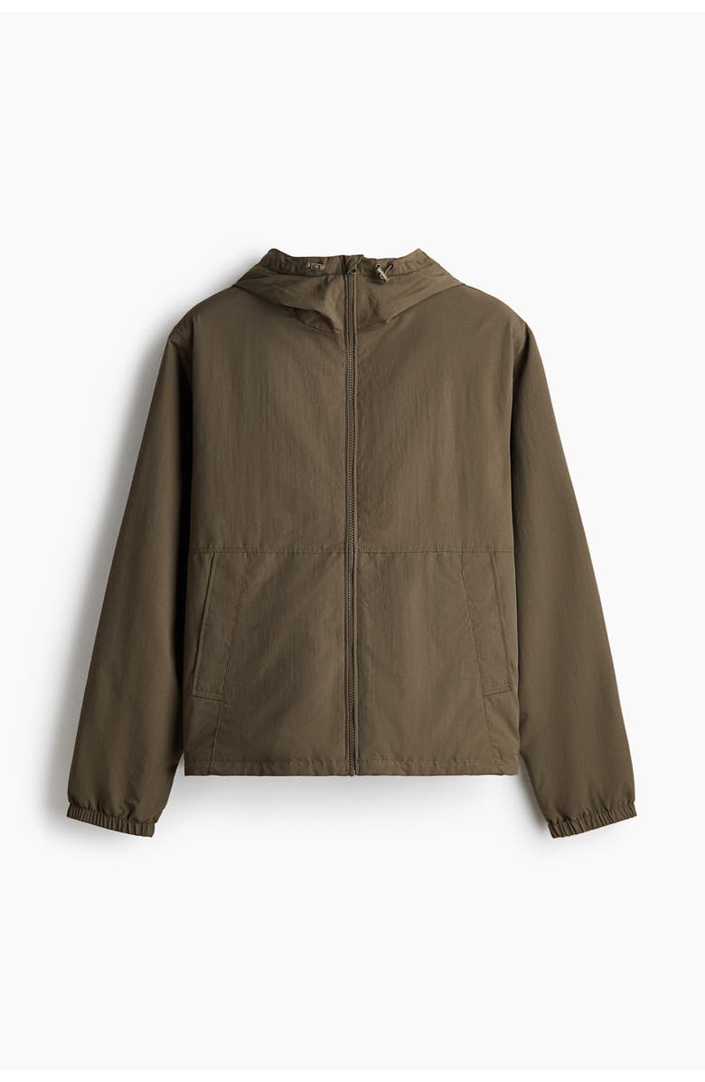 H&M Water-repellent Nylon Windbreaker, Main, color, Dark Taupe