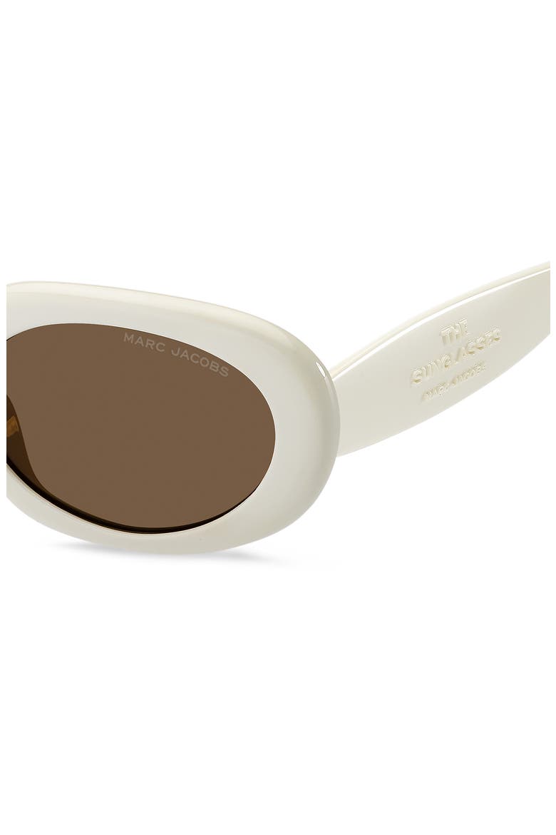 53mm Oval Sunglasses, Alternate, color, IVORY/ BROWN