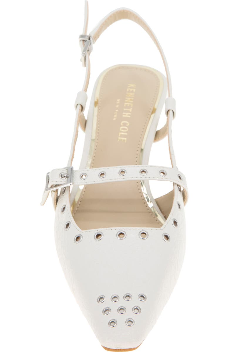 Kenneth Cole Martha Eyelet Slingback Kitten Heel Pump, Alternate, color, Ecru Patent