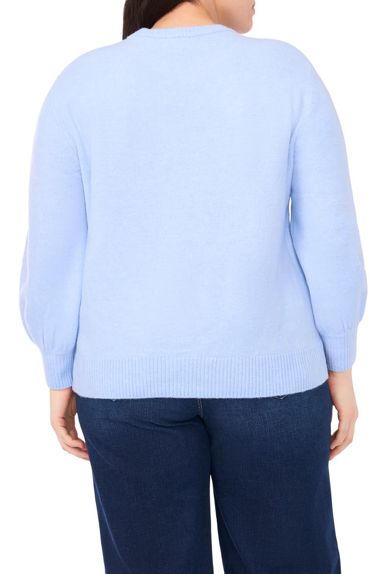 Embroidered Floral Sweater, Alternate, color, CHAMBRAY BLUE