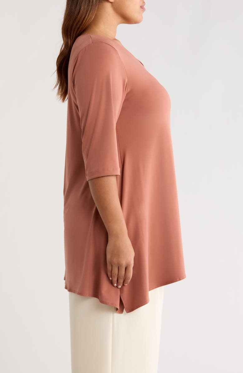 Vikki Vi Handkerchief Hem Tunic Top, Alternate, color, Clay