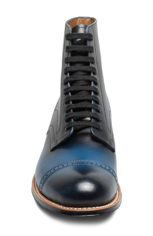 Stacy Adams Madison Cap Toe Lace Up Boot In Blue