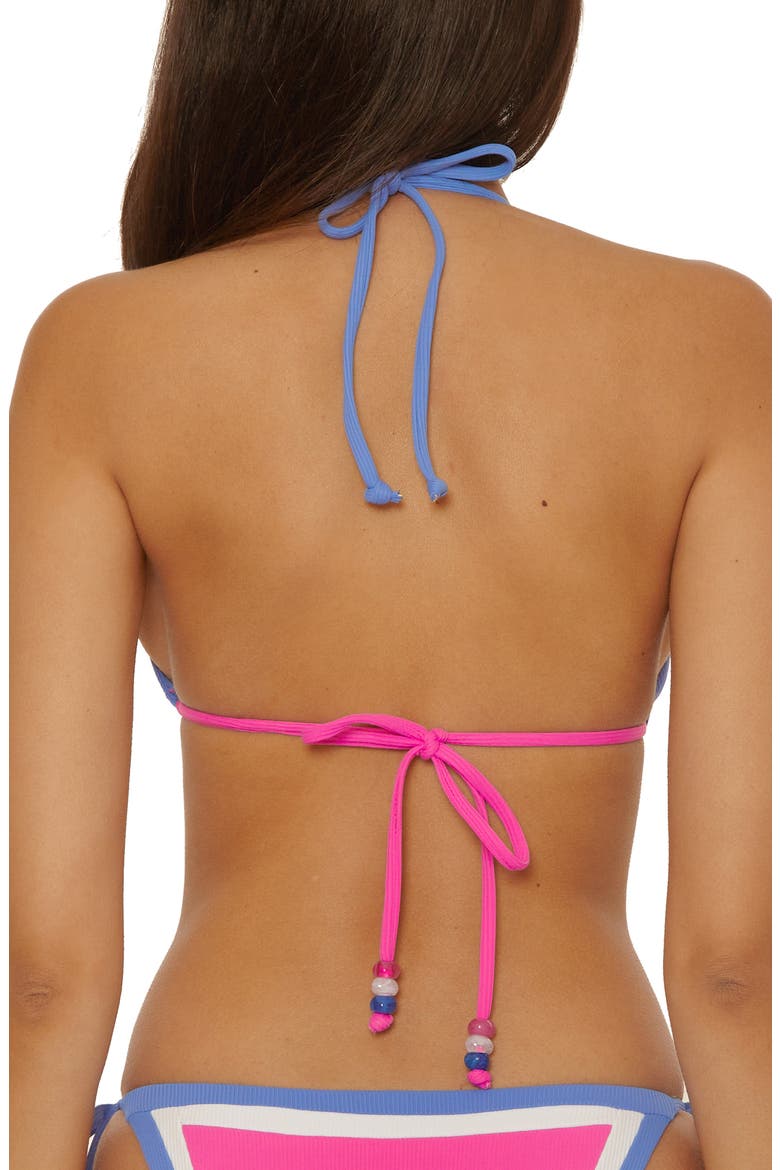 Coast Line Triangle Bikini Top, Alternate, color, ROSE BERRY