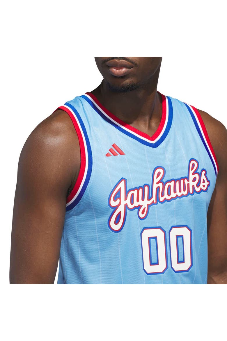 Men's adidas #00 Light Blue Kansas Jayhawks Replica Swingman Jersey, Alternate, color, Light Blue