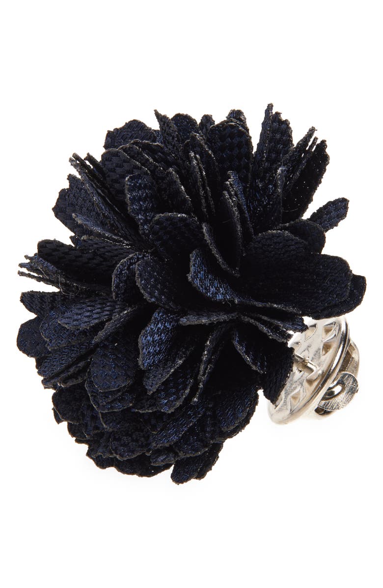 CONSTRUCT Checkerboard Floral Lapel Pin, Alternate, color, Ink