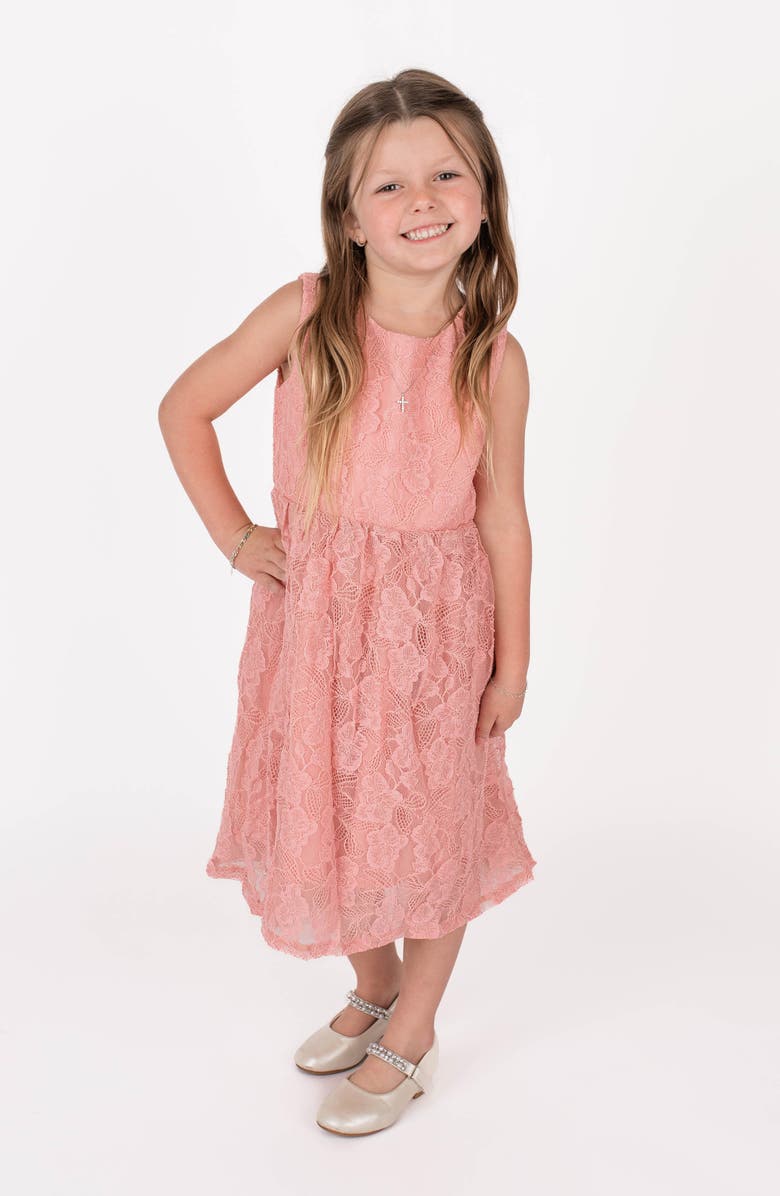 Popatu Sleeveless Lace Dress, Alternate, color, Dusty Pink