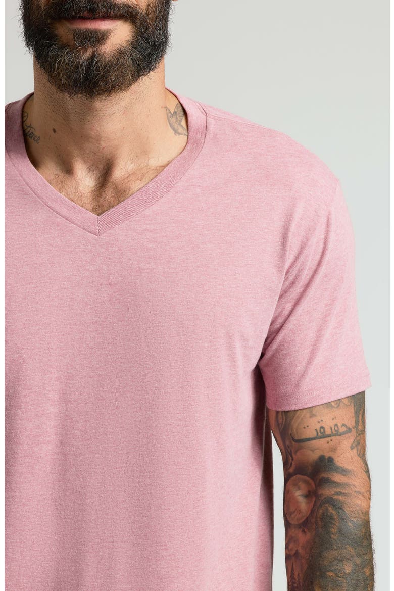 Short Sleeve V-Neck T-Shirt, Alternate, color, LIGHT HEATHER BOYSENBERRY