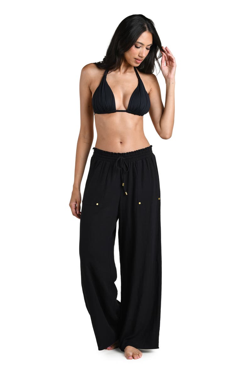 La Blanca Beach Cover-Up Pants, Alternate, color, Black