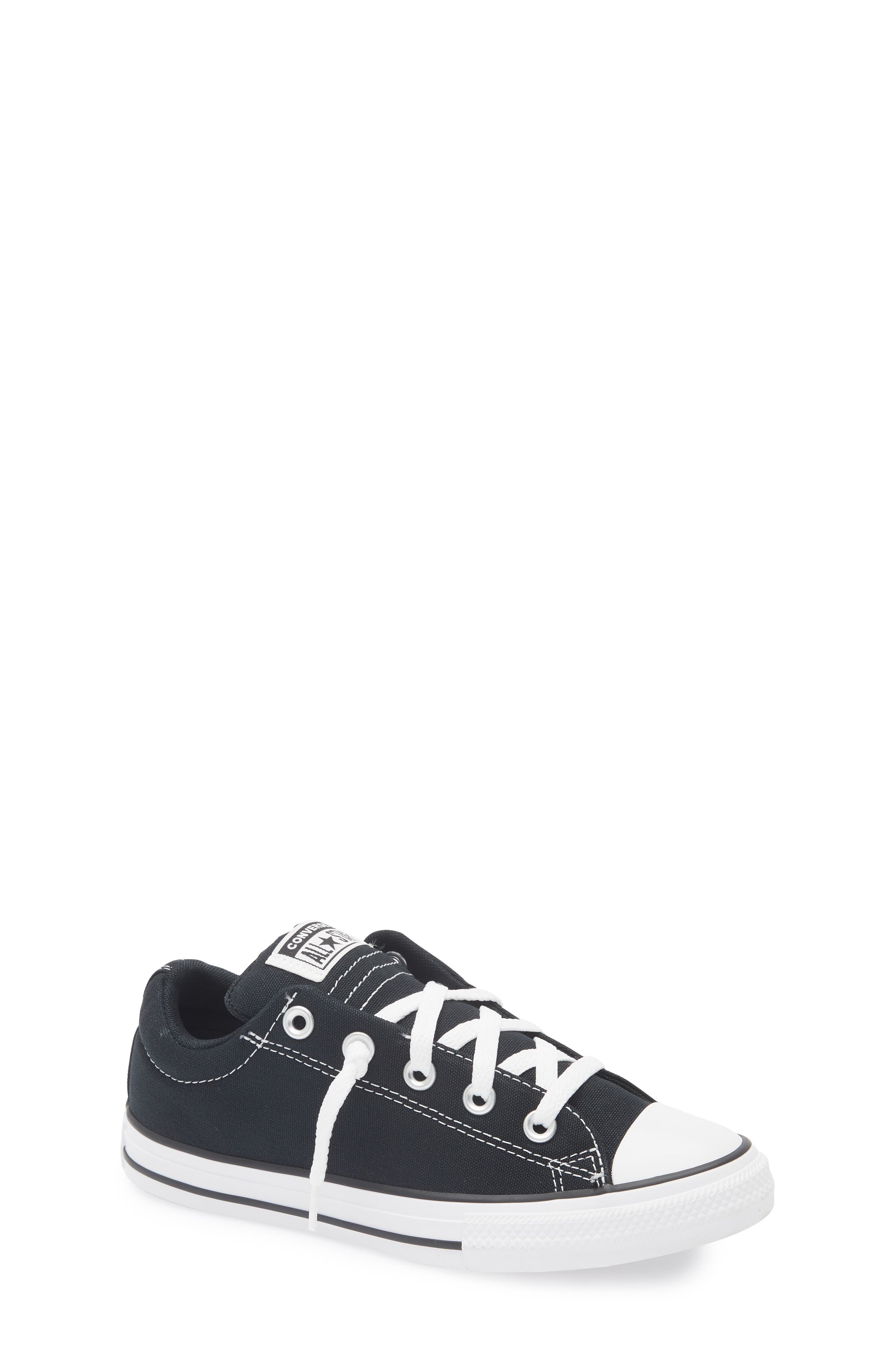 Converse Kids' Canvas Oxford Mid Sneaker, Main, color, Black/White/Black
