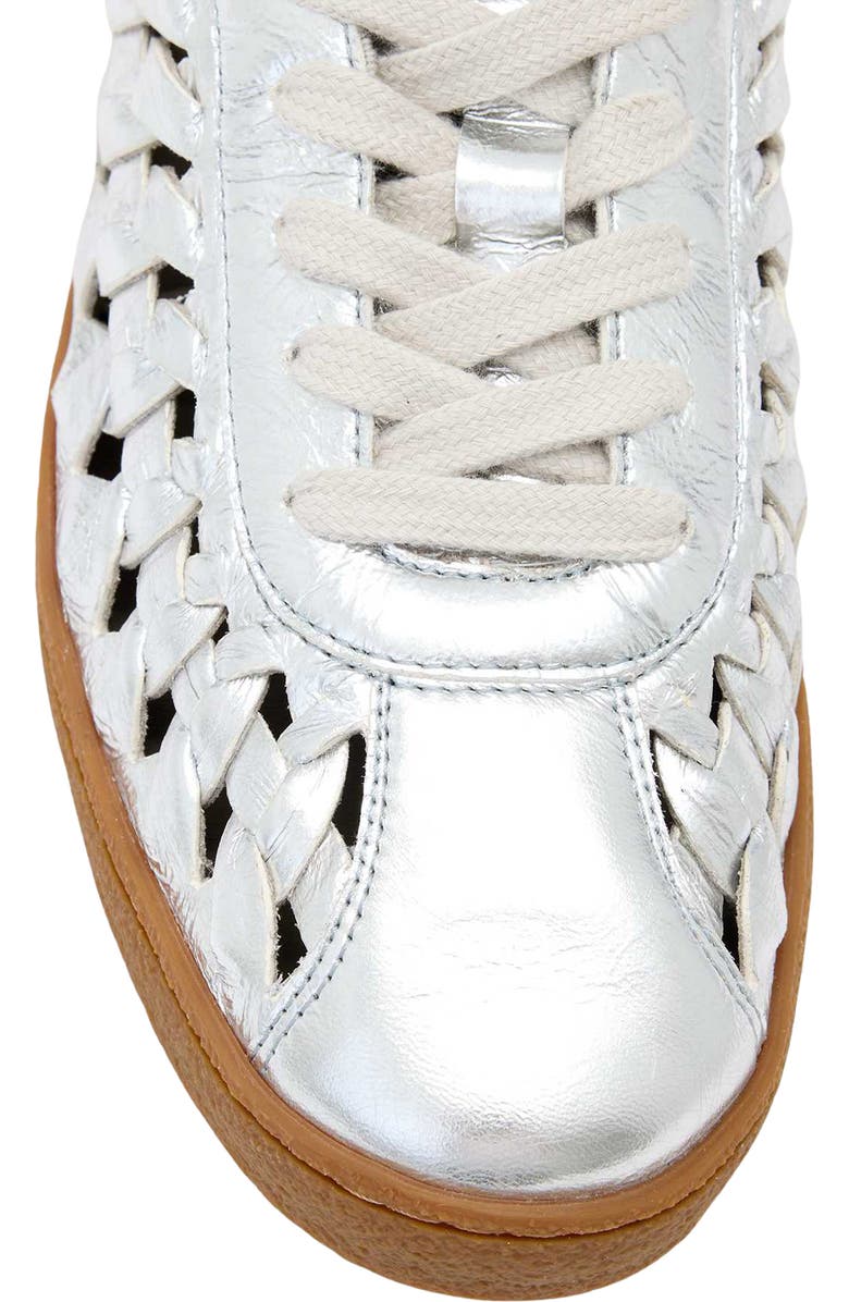 AllSaints Velma Woven Sneaker, Alternate, color, Silver Shine