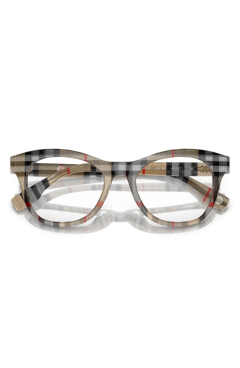 Burberry 46mm Cat Eye Optical Glasses, Alternate, color, Vintage Check / Demo Lens