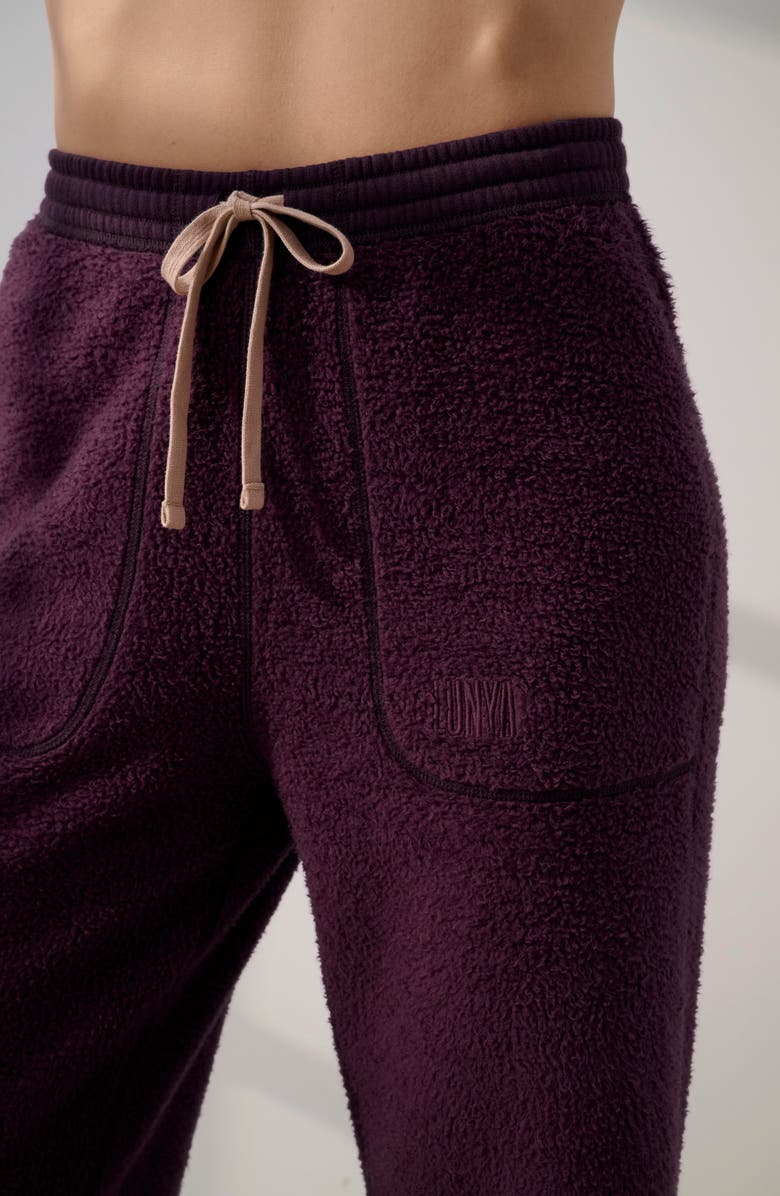 Lunya Silksweats Cotton & Silk Blend Pajama Sweatpants, Alternate, color, Vintage Merlot