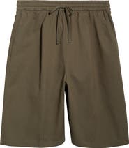 Fear of God Essentials Pleat Front Relaxed Fit Drawstring Cotton Twill Shorts
