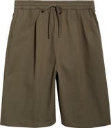 Fear of God Essentials Pleat Front Relaxed Fit Drawstring Cotton Twill Shorts