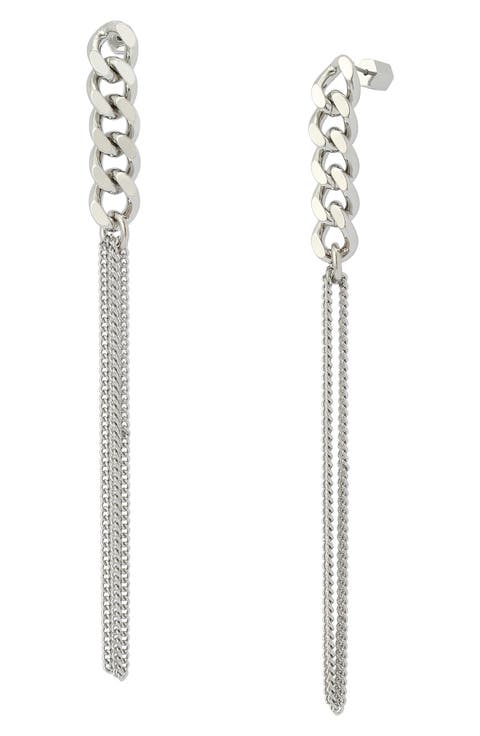 Mix Chain Linear Drop Earrings
