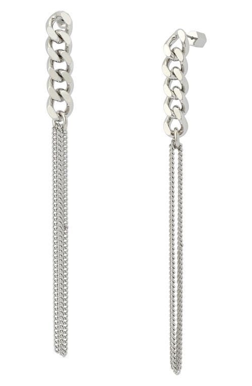 Allsaints Mix Chain Linear Drop Earrings In Silver