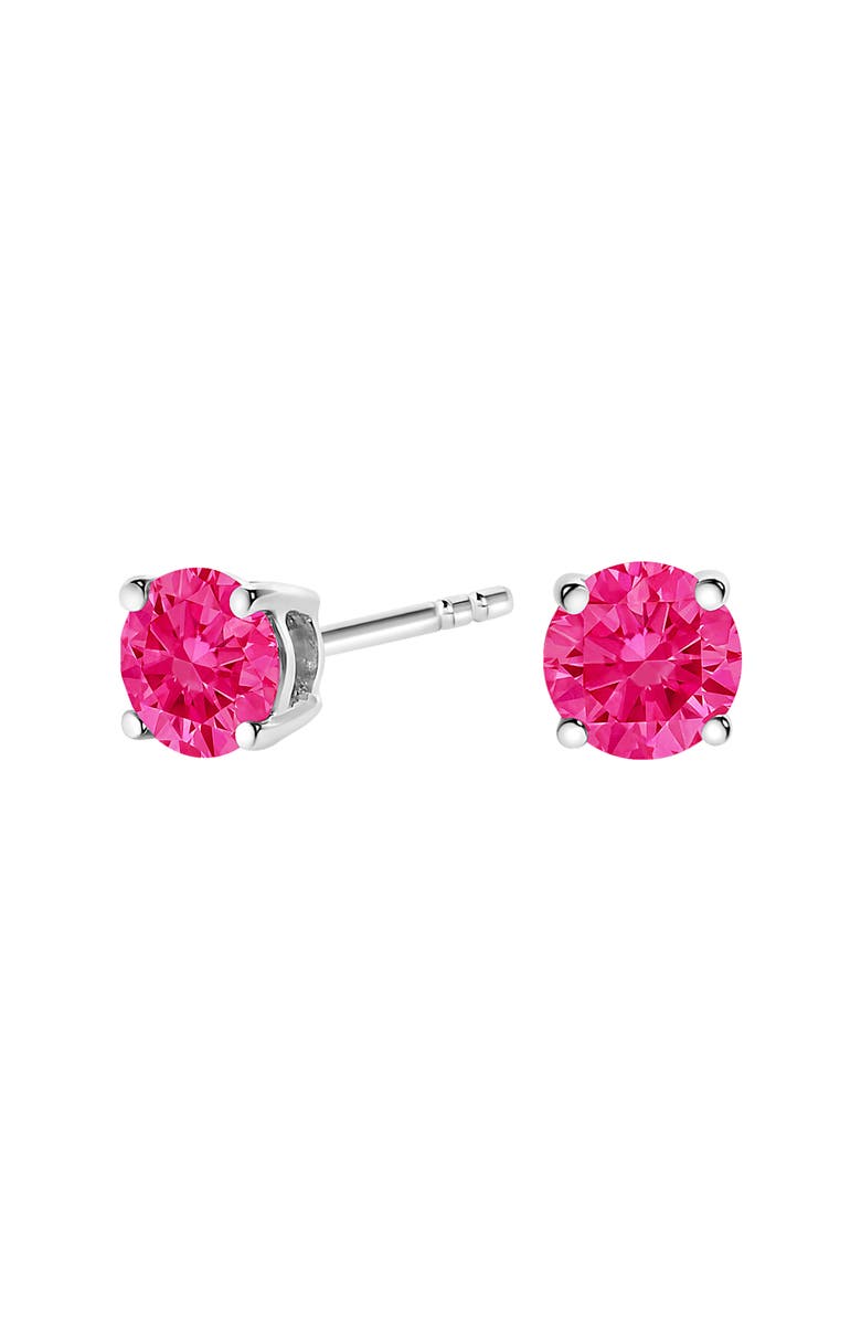 Haus of Brilliance 10K White Gold 1/2 Ct Lab Created Pink Diamond Solitaire Stud Earrings, Main, color, White