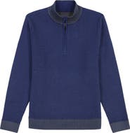 Robert Graham Walton Cotton & Silk Quarter Zip Sweater