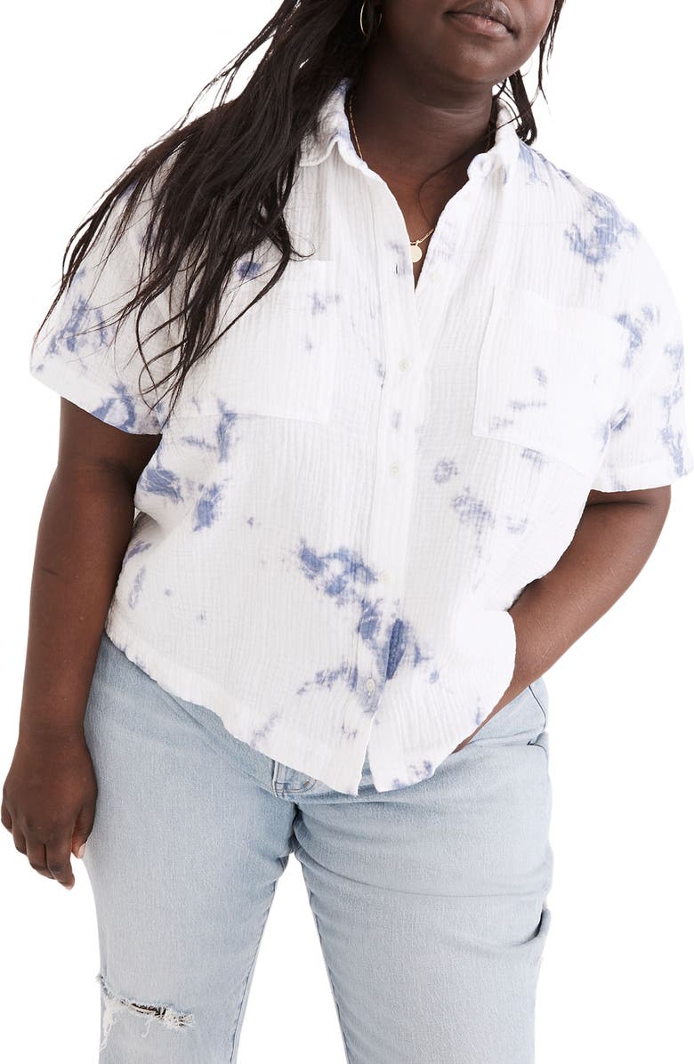 Madewell Safari Tie Dye Gauze Shirt, Main, color,
