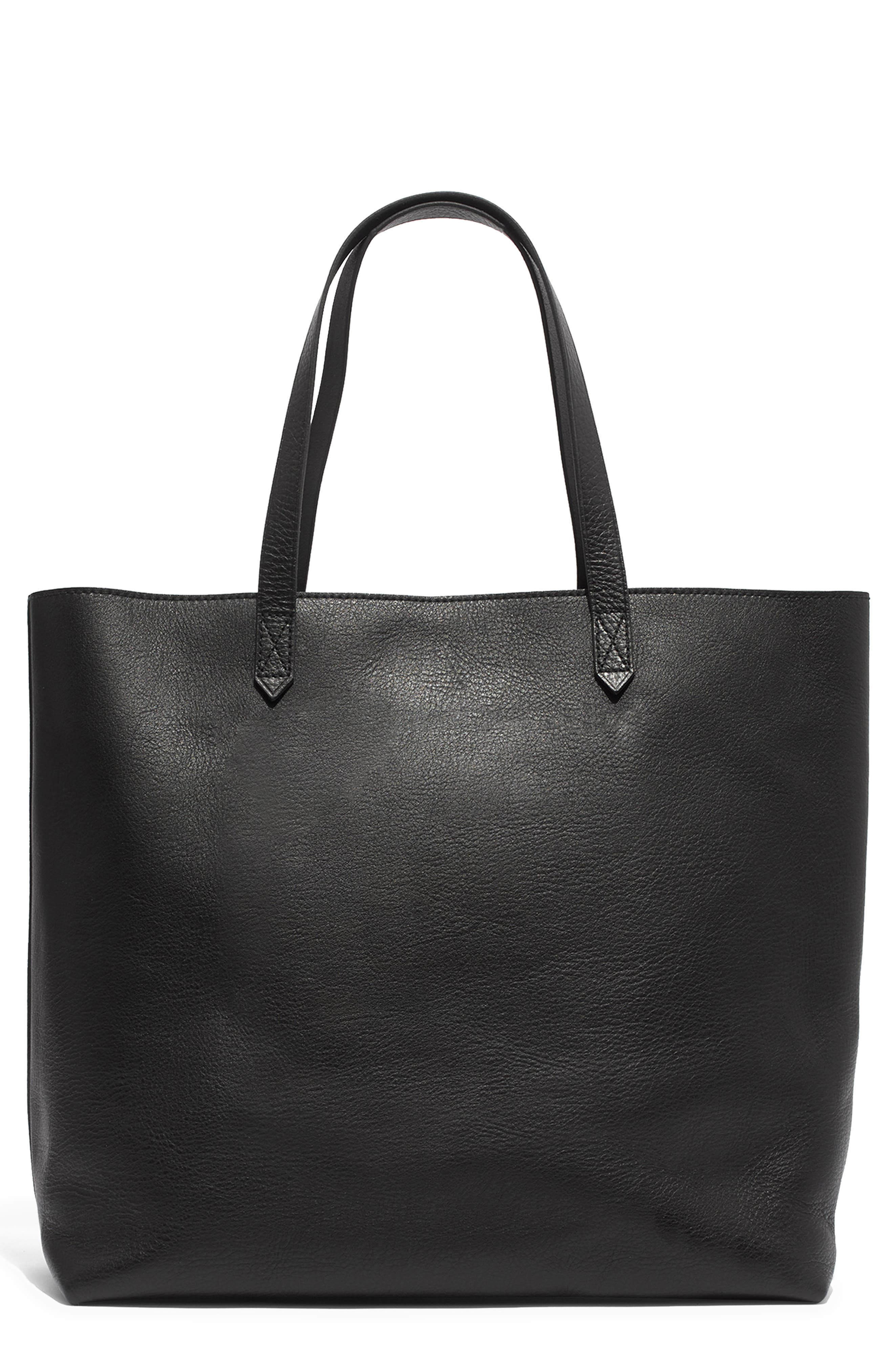 Madewell Zip Top Transport Leather Tote, Main, color, 