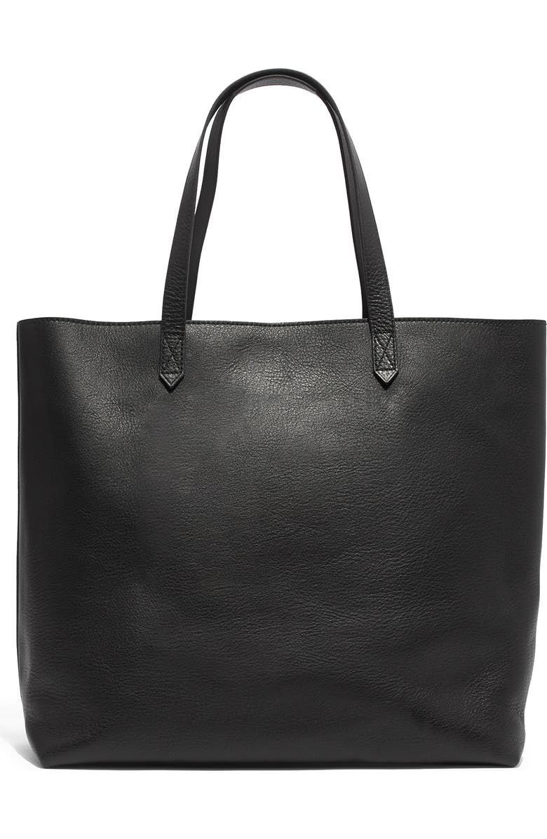 Madewell Zip Top Transport Leather Tote, Main, color,
