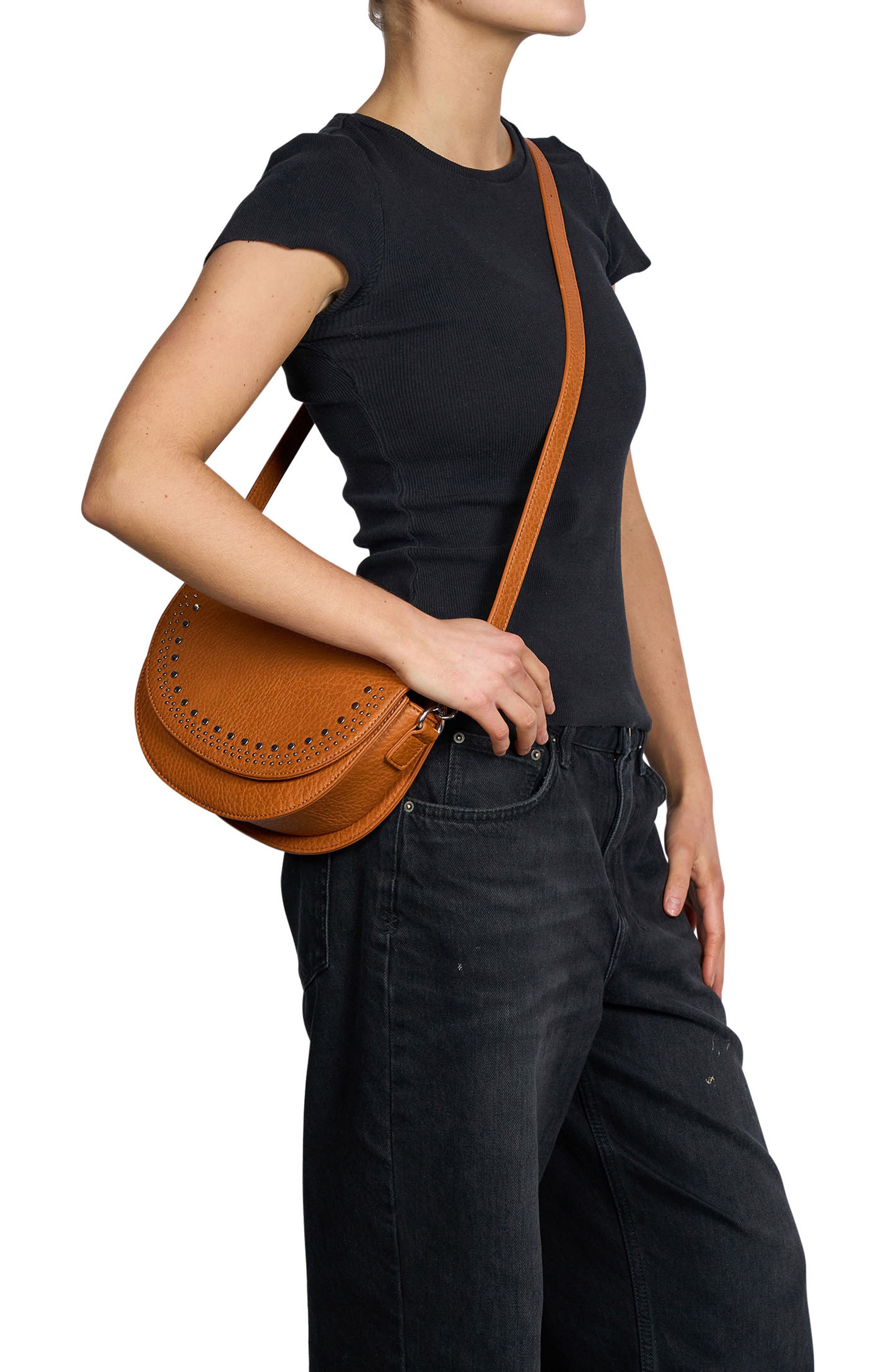 Rocket Vegan Leather Crossbody Bag, Alternate, color, TAN