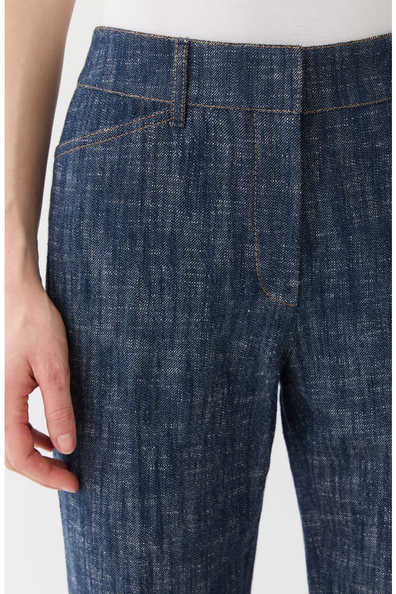 Reade Cotton & Linen Flare Leg Pants, Alternate, color, INDIGO