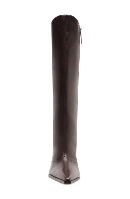 Schutz Raffaela Up Block Pointed Toe Knee High Boot In Brown