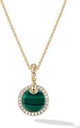 David Yurman Petite DY Elements® Pendant Necklace in 18K Yellow Gold with Black Onyx and Pavé Diamonds