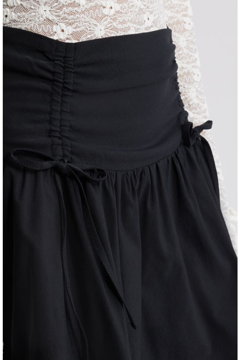 Cinched Miniskirt, Alternate, color, BLACK