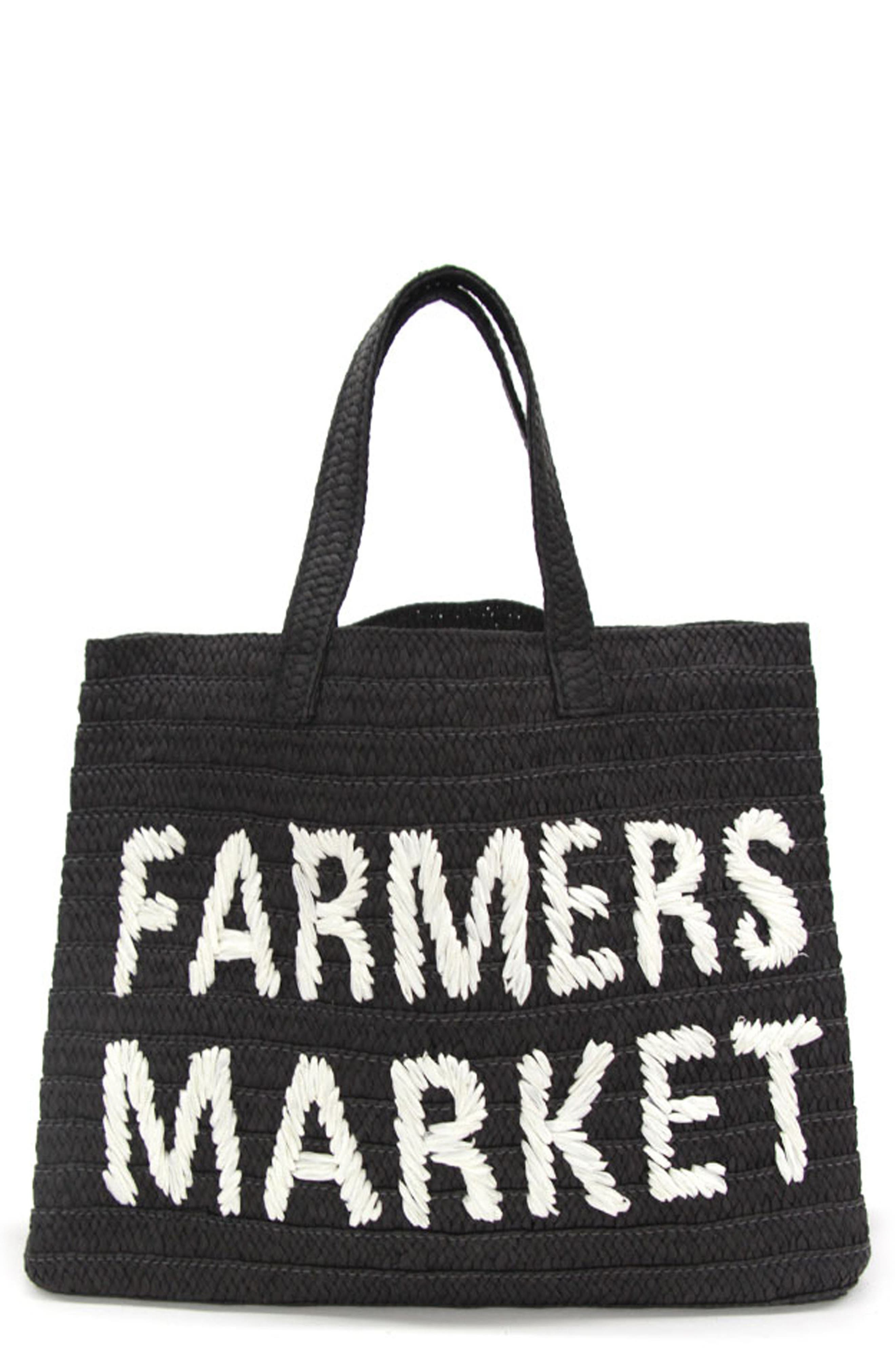 BTB Los Angeles Farmers Market Straw Tote, Main, color, 