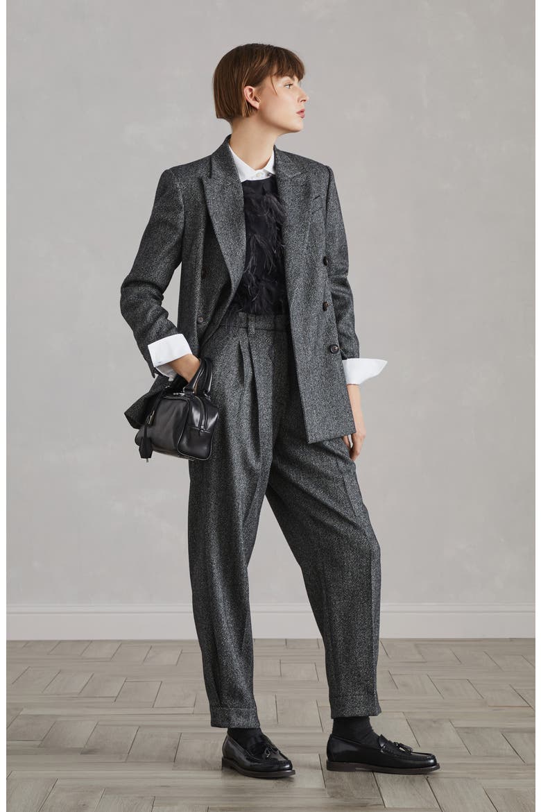 Baggy sartorial trousers, Alternate, color, Black