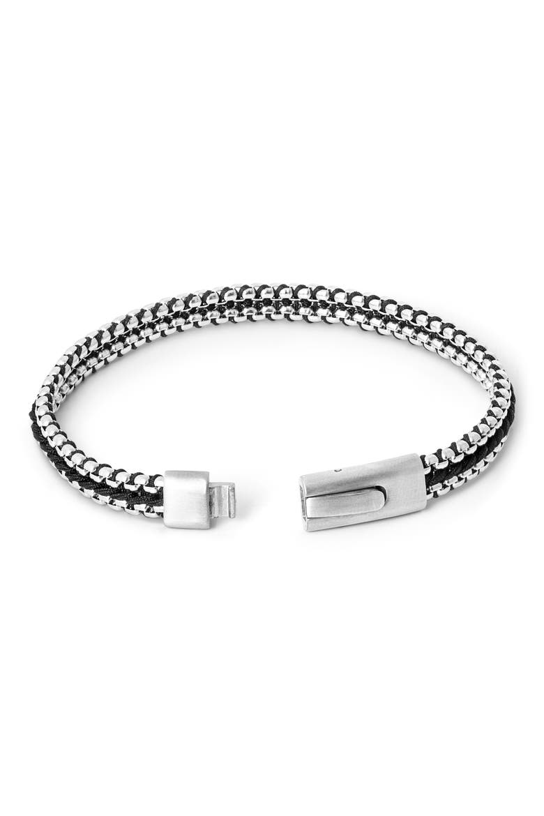 Men's Tris Button Bracelet, Alternate, color, BLACK