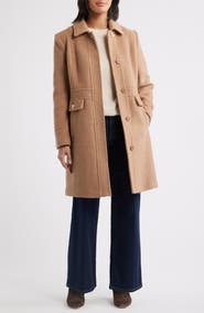 Sam Edelman Inset Waist Bouclé Coat