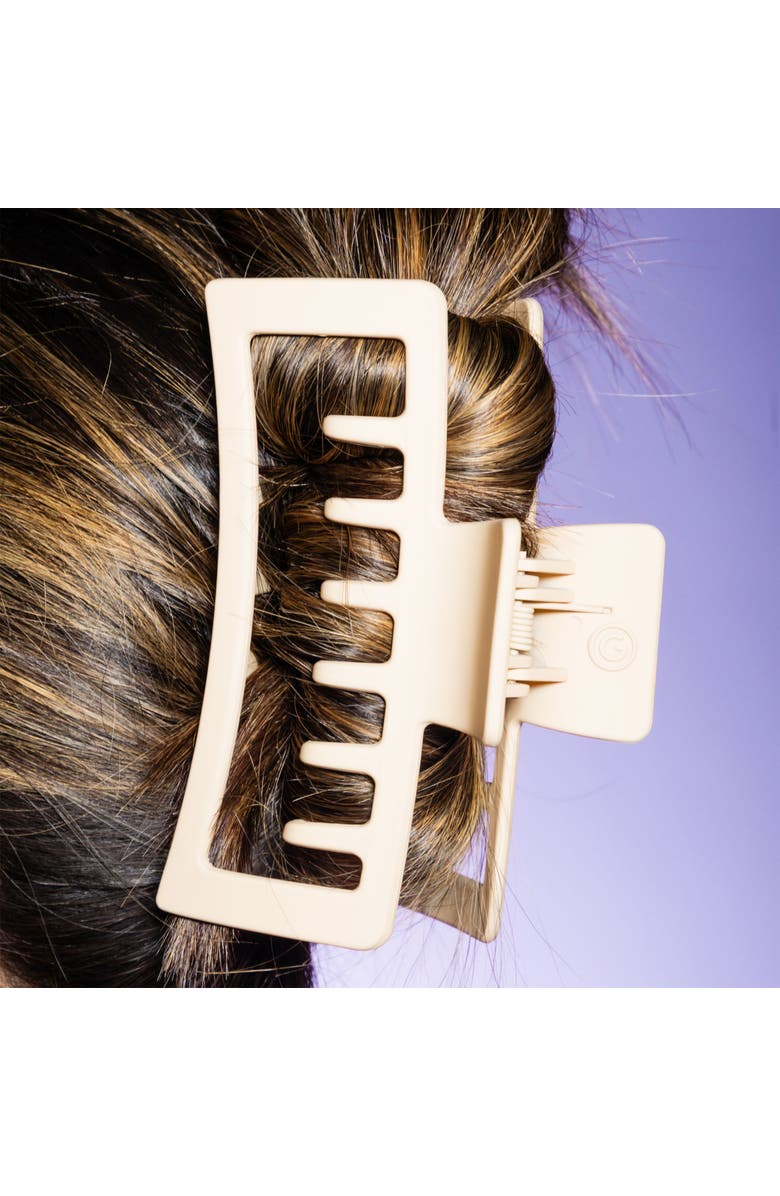 Gimme Beauty Thick Rectangle Double Teeth Claw Clip, Alternate, color, Beige