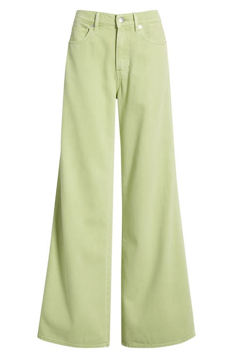 Kasey Wide Leg Jeans (Pistachio)