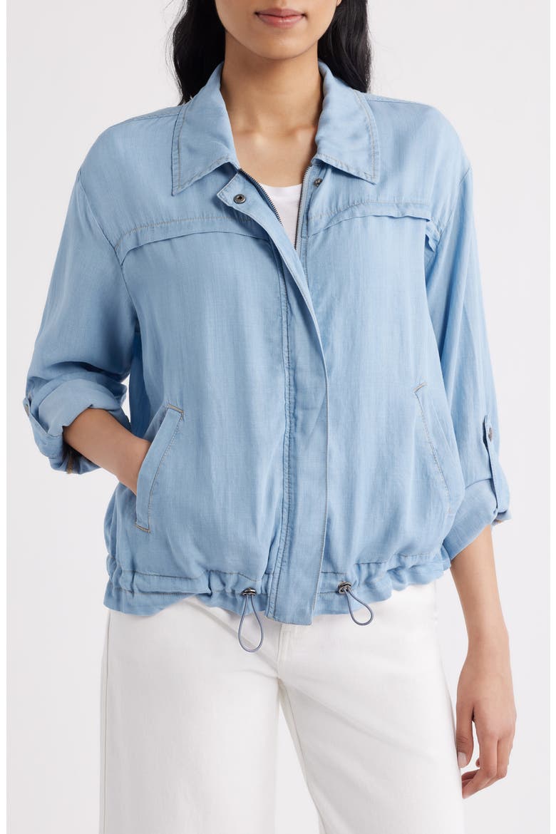 Zip Front Shirt Jacket, Alternate, color, LIGHT INDIGO
