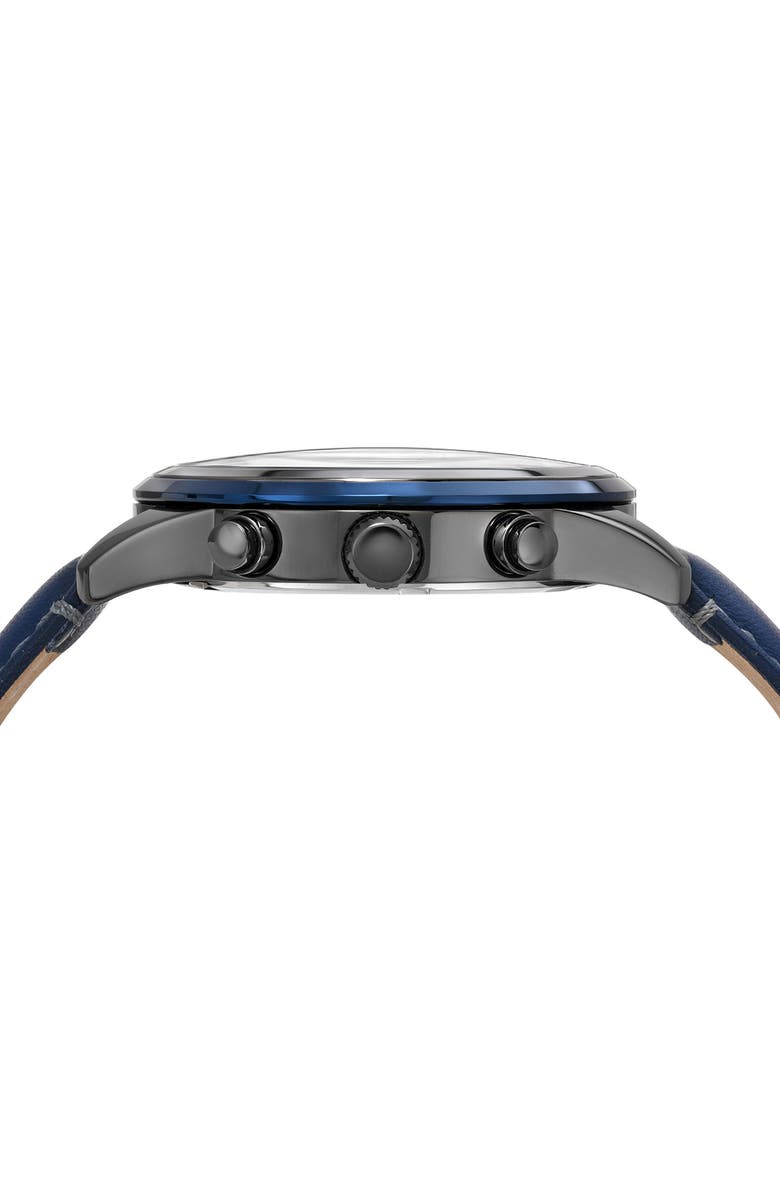 PORSAMO BLEU Men's Arthur Chronograph Leather Strap Watch, 44mm, Alternate, color, 