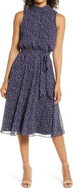 Harper Rose Confetti Print Blouson Midi Dress