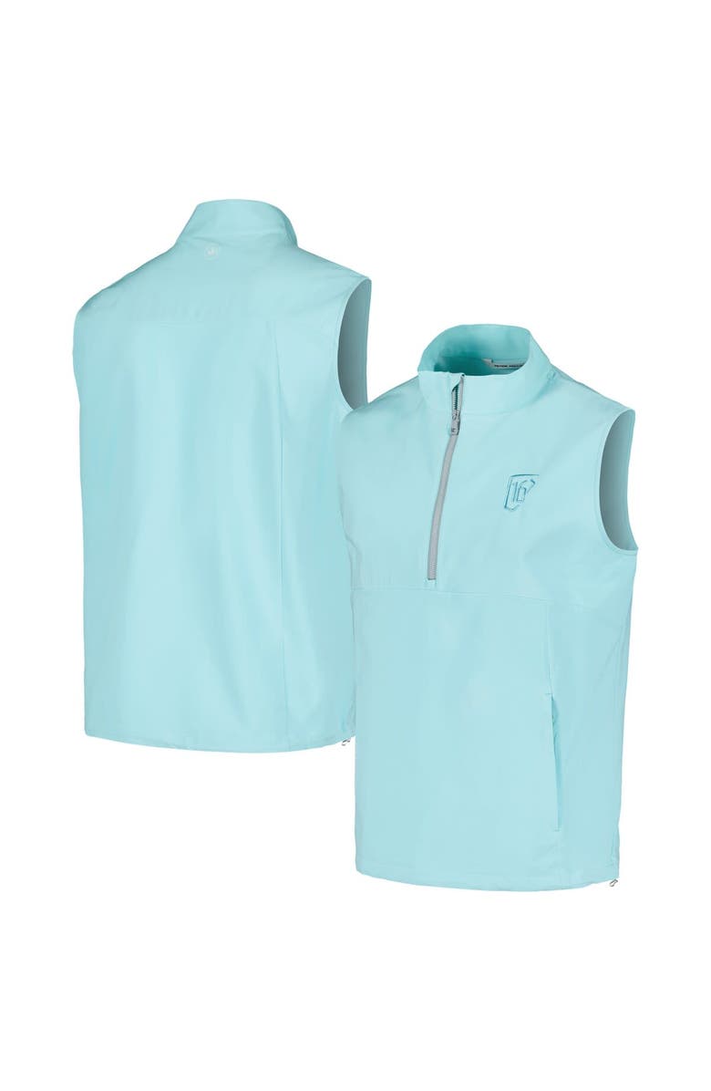 Peter Millar Men's Peter Millar Aqua WM Phoenix Open Windward Half-Zip Performance Vest, Main, color, Aqua