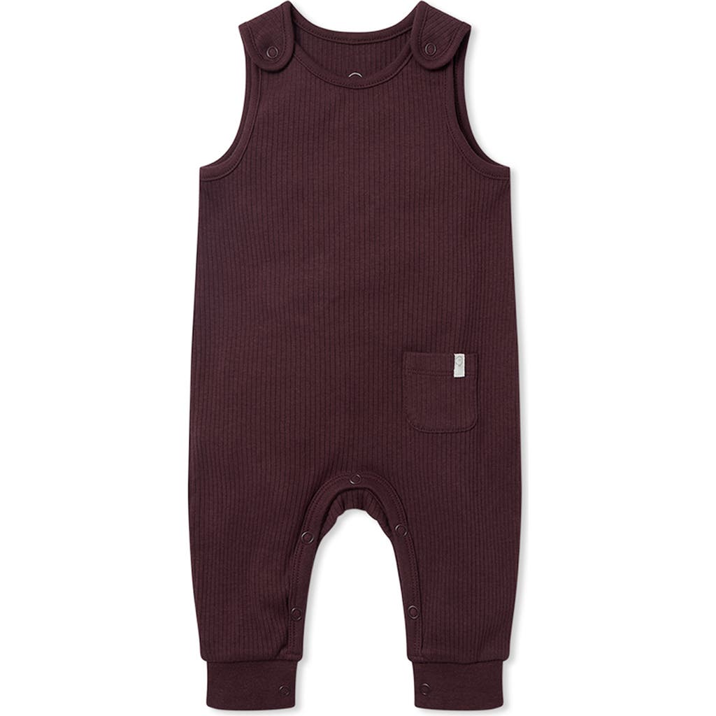Mori Ribbed Romper In Burgundy