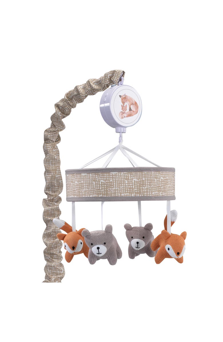 Lambs & Ivy Painted Forest Fox and Bear Baby Crib Musical Mobile, Main, color, Multicolor