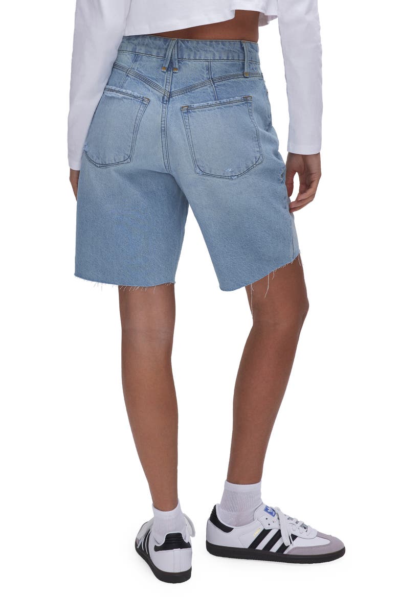 90s Good High Waist Denim Bermuda Shorts, Alternate, color, INDIGO473